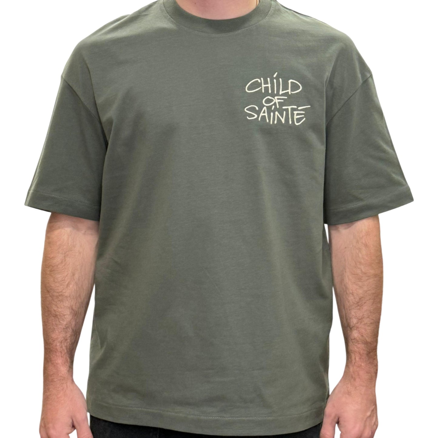 T Shirt Saint-Etienne Child Of Sainté HEART EMB Noir/Anthracite