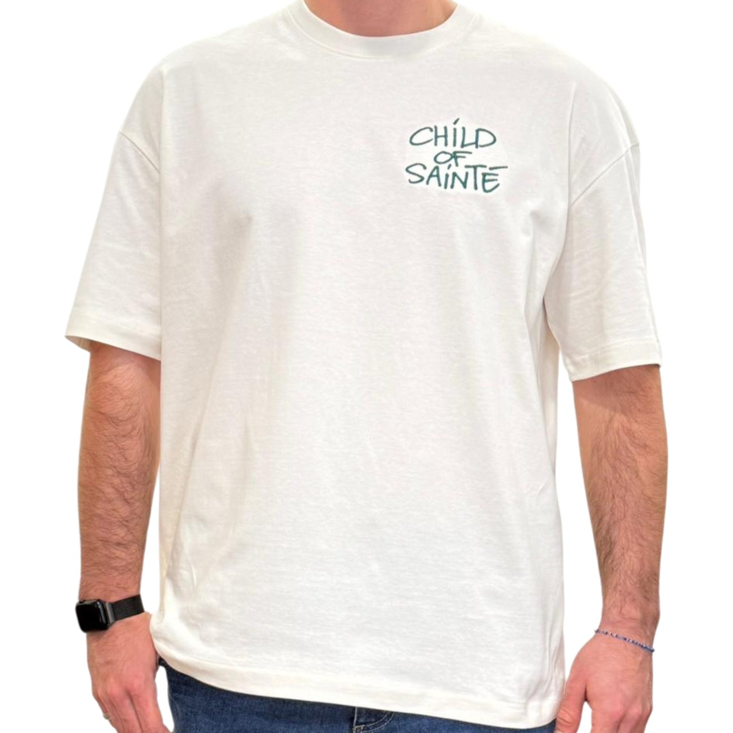 T Shirt Saint-Etienne Child Of Sainté HEART EMB Khaki/Beige