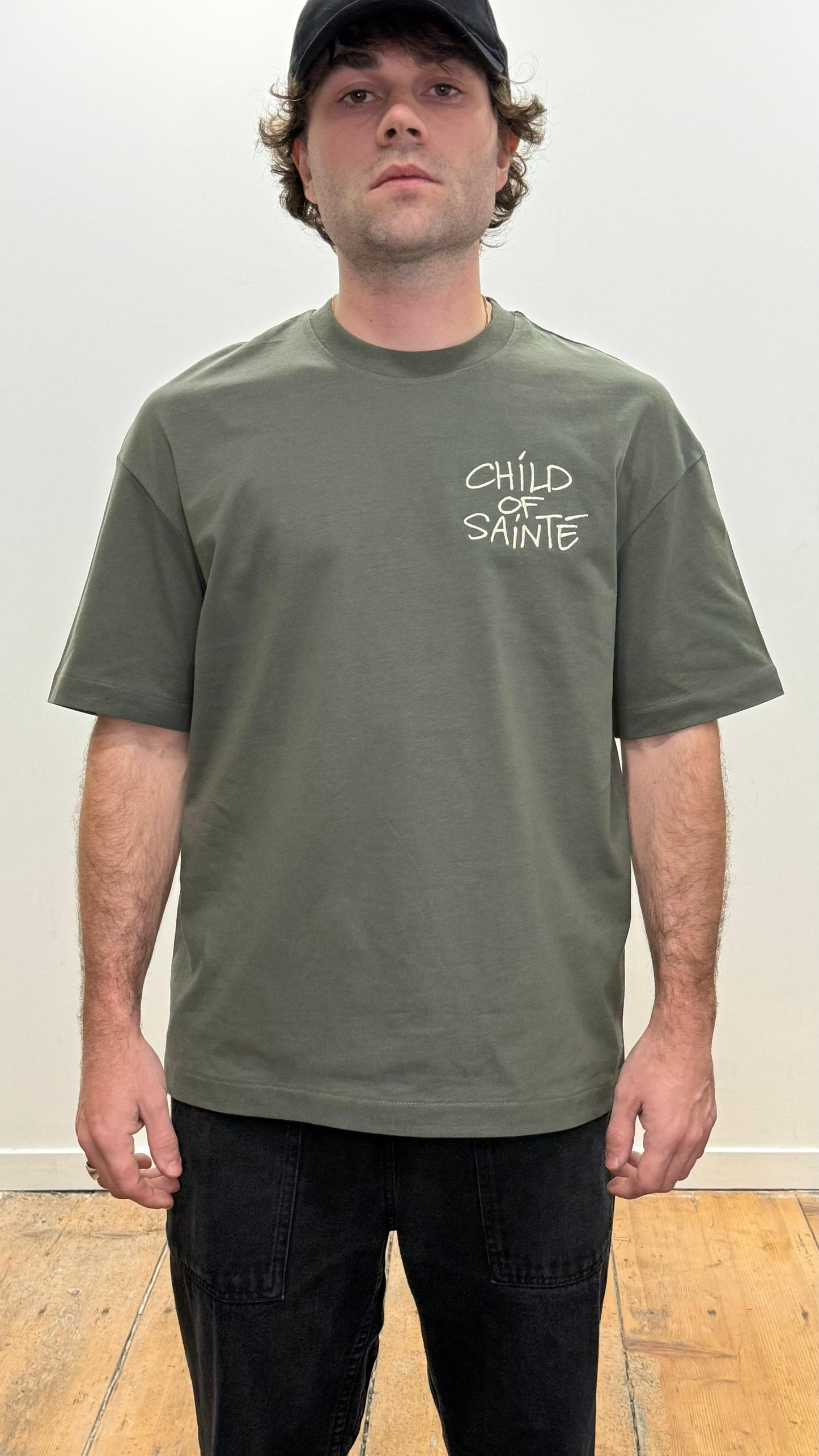 T Shirt Saint-Etienne Child Of Sainté HEART EMB Khaki/Beige