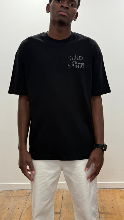 T Shirt Saint-Etienne Child Of Sainté HEART EMB Noir/Anthracite