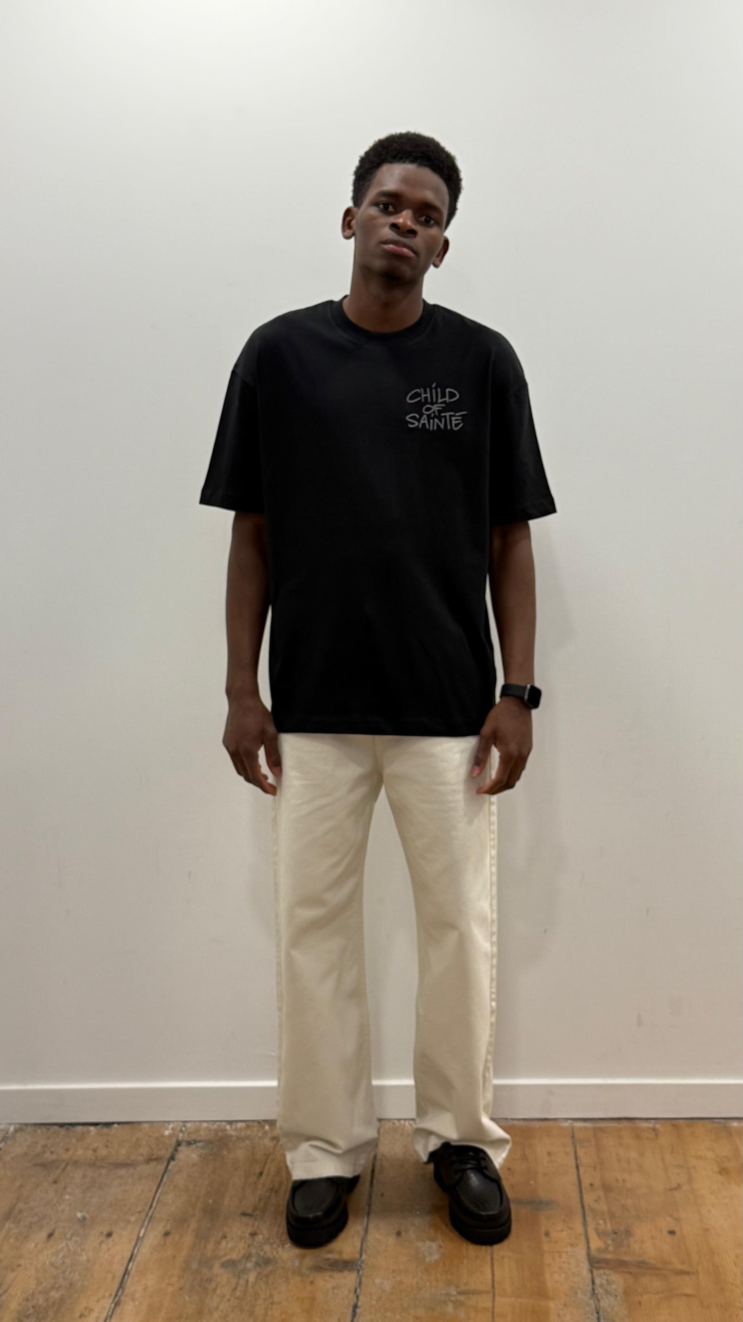 T Shirt Saint-Etienne Child Of Sainté HEART EMB Noir/Anthracite