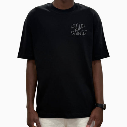 T Shirt Saint-Etienne Child Of Sainté HEART EMB Noir/Anthracite