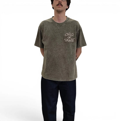 T Shirt Saint-Etienne Child Of Sainté WASH EMB COS S/S TEE GREY