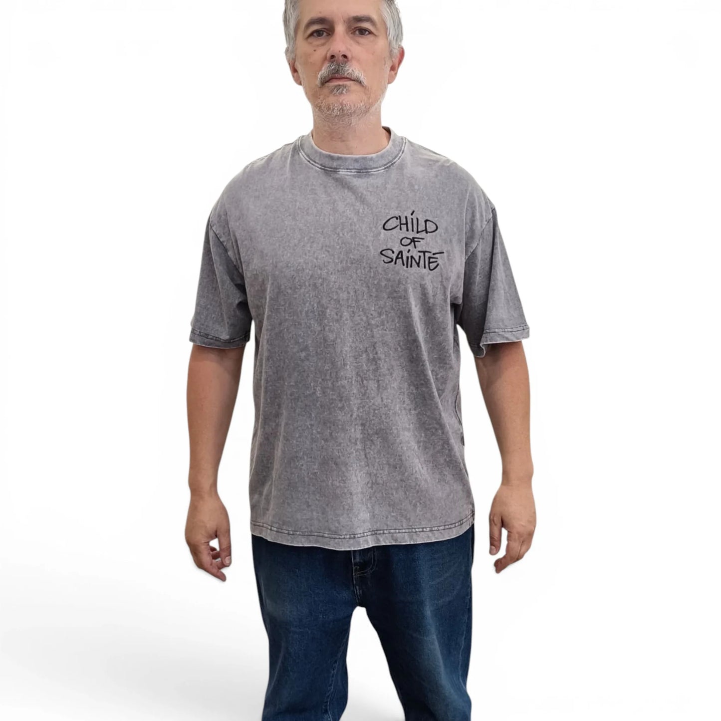 T Shirt Saint-Etienne Child Of Sainté WASH EMB COS S/S TEE GREY